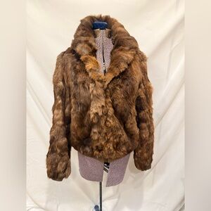 Vintage Amo Ricco Genuine Rabbit Fur Jacket Made in Hong Kong